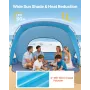 VEVOR Beach Tent Sun Shelter for 6 Person, UPF 50+ Protection, Portable Sun Shade Canopy with Carrying Bag & Sand Pockets, Light