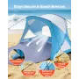 VEVOR Beach Tent Sun Shelter for 6 Person, UPF 50+ Protection, Portable Sun Shade Canopy with Carrying Bag & Sand Pockets, Light