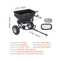 VEVOR Tow Behind Broadcast Spreader, 130LBS Capacity, Tow/Push Garden Spreader with 13 in Tires, 30 Adjustable Setting & 9.8 ft 