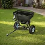 VEVOR Tow Behind Broadcast Spreader, 130LBS Capacity, Tow/Push Garden Spreader with 13 in Tires, 30 Adjustable Setting & 9.8 ft 