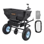VEVOR Tow Behind Broadcast Spreader, 130LBS Capacity, Tow/Push Garden Spreader with 13 in Tires, 30 Adjustable Setting & 9.8 ft 