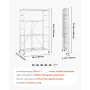 4-Tier Foldable Storage Shelf, 36W x 21D x 60 H Inch Folding Metal Rack Shelving Unit, No Assembly Organizer Shelf with 5 Wheels