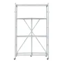 4-Tier Foldable Storage Shelf, 36W x 21D x 60 H Inch Folding Metal Rack Shelving Unit, No Assembly Organizer Shelf with 5 Wheels