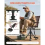Hunting Chair, 360° Silent Swivel, Foldable Portable Blind Chair, Heavy-Duty Steel Frame Ground Stool Seat, with Armrests, Cover
