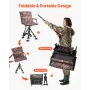 VEVOR Hunting Chair, 360° Silent Swivel, Foldable Portable Blind Chair, Heavy-Duty Steel Frame Ground Stool Seat, with Armrests,