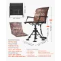 VEVOR Hunting Chair, 360° Silent Swivel, Foldable Portable Blind Chair, Heavy-Duty Steel Frame Ground Stool Seat, with Armrests,