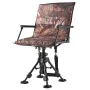 VEVOR Hunting Chair, 360° Silent Swivel, Foldable Portable Blind Chair, Heavy-Duty Steel Frame Ground Stool Seat, with Armrests,