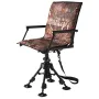 Hunting Chair, 360° Silent Swivel, Foldable Portable Blind Chair, Heavy-Duty Steel Frame Ground Stool Seat, with Armrests, Cover