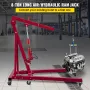 Hydraulic/Pneumatic Long Ram Jack, 8 Tons/17363 lbs Capacity, with Single Piston Pump and Clevis Base, Manual Cherry Picker with