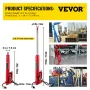 Hydraulic/Pneumatic Long Ram Jack, 8 Tons/17363 lbs Capacity, with Single Piston Pump and Clevis Base, Manual Cherry Picker with