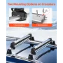 VEVOR Ski & Snowboard Roof Rack, Carry up to 6 Pairs of Skis or 4 Snowboards, 2 PCS Aluminum Universal Car Roof Rack Top Holder 