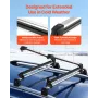 Ski & Snowboard Roof Rack, Carry up to 6 Pairs of Skis or 4 Snowboards, 2 PCS Aluminum Universal Car Roof Rack Top Holder with L