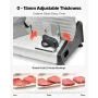 Meat Slicer, 200W Electric Deli Slicer Machine with 190 mm Sharp Blade, Home Meat-Slicer with 70-100 RPM Slicing Speed, 0-15 mm 