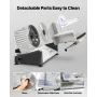 Meat Slicer, 200W Electric Deli Slicer Machine with 190 mm Sharp Blade, Home Meat-Slicer with 70-100 RPM Slicing Speed, 0-15 mm 