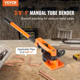 Pipe Tube Bender, 3/8 "til 1" OD Manual Pipe Tube Bender med 7