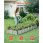VEVOR Metal Raised Garden Bed, 3.6 x 1.2 x 0.3 m Outdoor Galvalume Planter Garden Box, Open Bottom Design, Large Planter Raised 