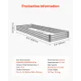 VEVOR Metal Raised Garden Bed, 3.6 x 1.2 x 0.3 m Outdoor Galvalume Planter Garden Box, Open Bottom Design, Large Planter Raised 