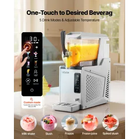 VEVOR Slushie Machine, 3L/100oz No Ice Needed Slushy Machine for Home, Frozen Drink Maker with Single Tank, Margarita Machine wi