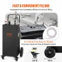 30 Gallon Fuel Caddy, Gas Storage Tank & 4 Wheels, with Manuel Transfer Pump, Gasoline Diesel Fuel Container for Cars, Lawn Mowe