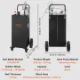 30 Gallon Fuel Caddy, Gas Storage Tank & 4 Wheels, with Manuel Transfer Pump, Gasoline Diesel Fuel Container for Cars, Lawn Mowe