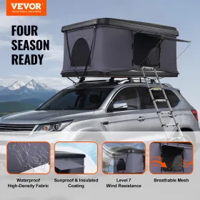 Rooftop Tent Hard Shell, Naturnest Rooftop Tent Hardshell for 2-3 Person, Hard Shell Roof Top Tent with Telescopic Ladder Thick 