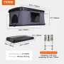 VEVOR Rooftop Tent Hard Shell, Naturnest Rooftop Tent Hardshell for 2-3 Person, Hard Shell Roof Top Tent with Telescopic Ladder 