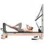 Pilates Reformer, Wooden Pilates Machine for Home Gym Studio, Strength Training Workout Equipment with Dual Resistance, Reformer