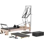 VEVOR Pilates Reformer, Wooden Pilates Machine for Home Gym Studio, Strength Training Workout Equipment with Dual Resistance, Re