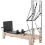 Pilates Reformer, Wooden Pilates Machine for Home Gym Studio, Strength Training Workout Equipment with Dual Resistance, Reformer