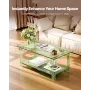 VEVOR Acrylic Coffee Table, 2 Tiers Center Table with Storage Shelf, Modern Rectangle Acrylic Coffee Desk, Ideal for Dining Room