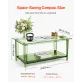 VEVOR Acrylic Coffee Table, 2 Tiers Center Table with Storage Shelf, Modern Rectangle Acrylic Coffee Desk, Ideal for Dining Room