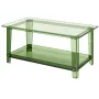 VEVOR Acrylic Coffee Table, 2 Tiers Center Table with Storage Shelf, Modern Rectangle Acrylic Coffee Desk, Ideal for Dining Room