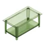 Acrylic Coffee Table, 2 Tiers Center Table with Storage Shelf, Modern Rectangle Acrylic Coffee Desk, Ideal for Dining Room, Kitc