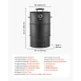 VEVOR Charcoal Smoker Grill, 470mm Barrel Charcoal BBQ Smoker, Coated Steel Outdoor Barbecue Grill with 2 Grilling Grates, 1 Han