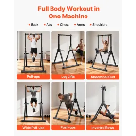 VEVOR Pull Up Bar, 150kg Capacity Portable Pullup Bar Station, Pullup Bars Free Standing with Triangular Structure & Heavy-Duty 