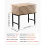 Adjustable Workbench, 680 kg Capacity, 122 x 60 cm Oak Wood Top Workbench with 67-102 cm Height Adjustment, Heavy-Duty Hardwood 