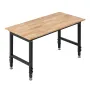 VEVOR Justerbar Arbejdsbænk, 680 kg Kapacitet, 122 x 60 cm Eg Træ Top Arbejdsbænk med 67-102 cm Højdejustering, Heavy-Duty Har