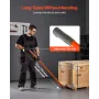 Prylever Bar, 4990 kg Weight Capacity, 1.7 m Carbon Steel Handle Lever Dolly, Pry Lever Bar with Wheels for Large Pallets, Heavy
