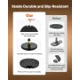 Stanchion Post, 4 Pcs Crowd Control Barrier Set with 2 Black Velvet Ropes, Heavy Duty Stainless Steel Stanchion Post Queue with 