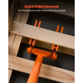 VEVOR Pallet Buster Tool, 1 m Carbon Steel Handle Wrecking Pry Bar, 907 kg Weight Capacity, Heavy Duty Deck Board Removal Tool, 