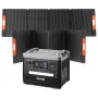 Portable Power Station, 2400W Portable Solar Generator with 2PCS * 200W Foldable Solar Panels, 2160Wh Expandable LiFePO4 Battery