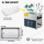 6L Ultrasonic Cleaner Dual Frequency Ultrasonic Cleaning Machine with Heater Jewelry Cleaner for Parts Jewelry Eyeglass Ring Den