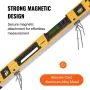 Magnetic Torpedo Level, 600mm, LED Backlit Screen Mechanical Bubble Vials Ruler for 0-360 Degree, Gravity Sensor Aluminum Alloy 