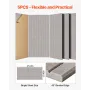 VEVOR 5-pack akustikpaneler med selvklæbende, 47,2 x 23,6 x 0,4 tommer lydtætte skumpaneler, lydtæt væg af polyesterfiber