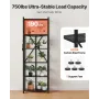 6-Tier Foldable Storage Shelf, 24W x 12D x 72H Inch Folding Metal Rack Shelving Unit, No Assembly Organizer Shelf with 5 Wheels 