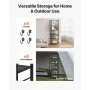 6-Tier Foldable Storage Shelf, 24W x 12D x 72H Inch Folding Metal Rack Shelving Unit, No Assembly Organizer Shelf with 5 Wheels 