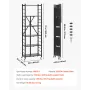 6-tiers sammenfoldelig opbevaringshylde, 24W x 12D x 72H tomme
