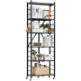 VEVOR 6-tiers sammenfoldelig opbevaringshylde, 24W x 12D x 72H tomme foldbar metalstativ reolenhed, ingen arrangørhylde med 5 W