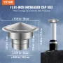 Chimney Cap, 152.4 mm, 304 Stainless Steel Round Roof Rain Cap, 300mm Increased Caps, All Weather & Reinforced Screws & Easy Ins