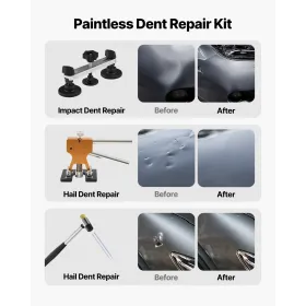 VEVOR Dent Puller Kit, 60 PCS Paintless Dent Removal Kit with Golden Lifter, Bridge Puller, Rubber Hammer, Glue Gun, Auto Body H